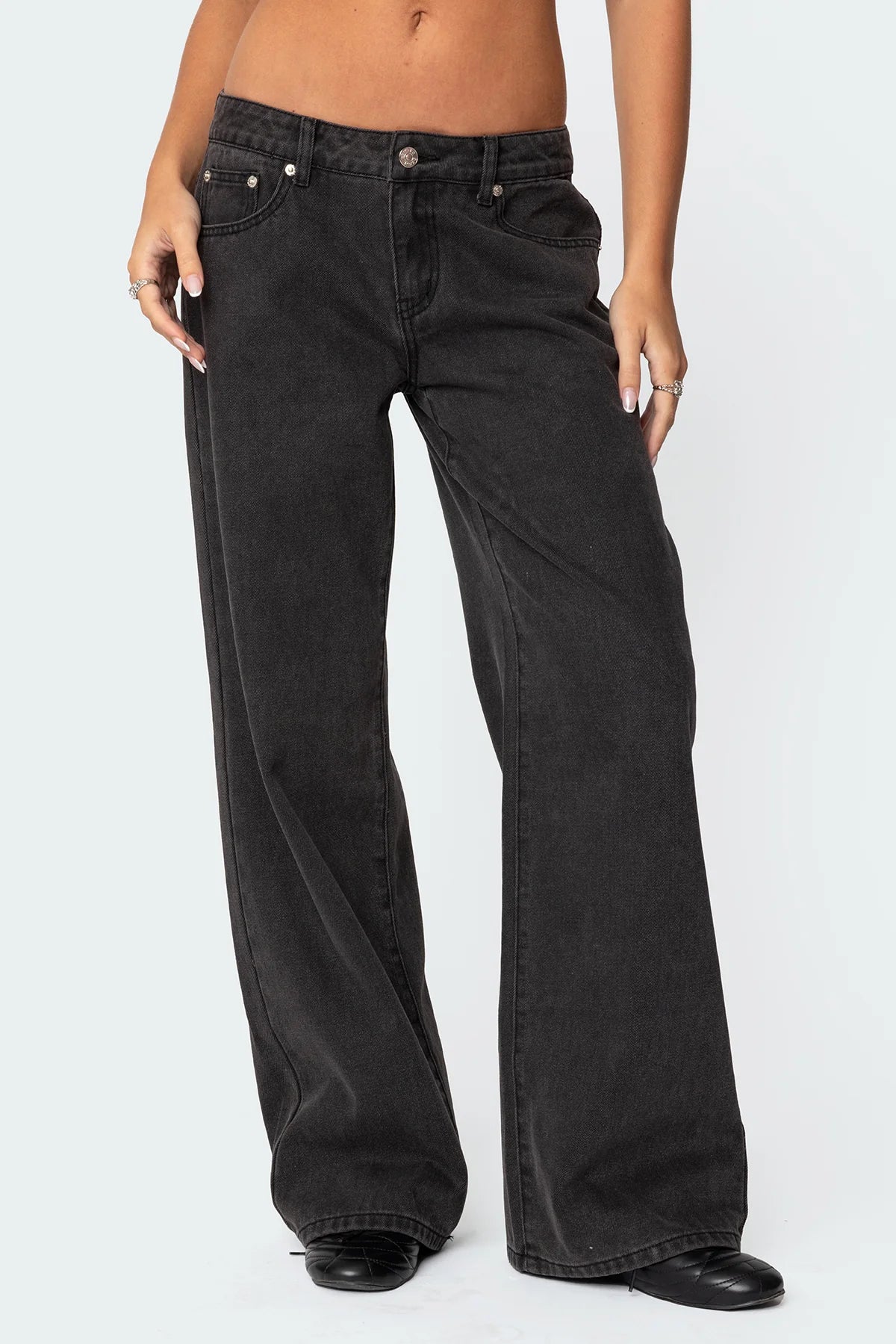 Pink Bow Wide-Leg Jeans
